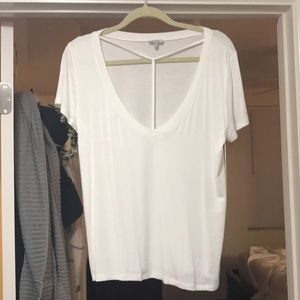 White Tee With Front Detail From Tobi Size Small